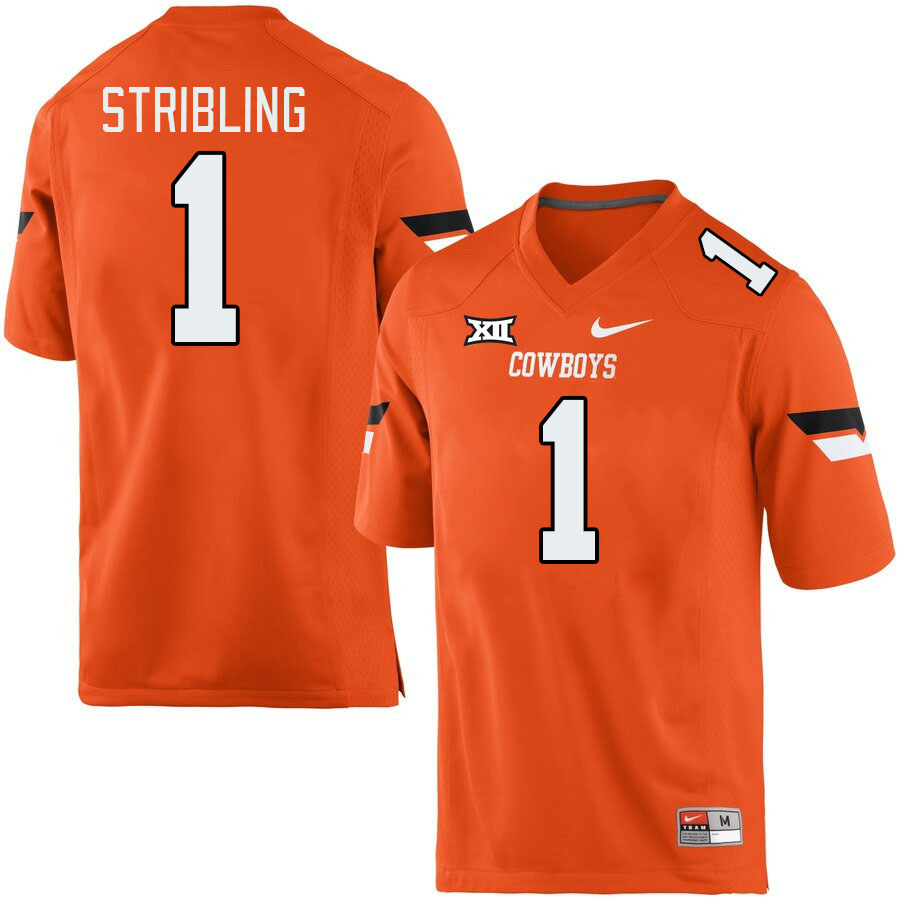 Men #1 De'Zhaun Stribling Oklahoma State Cowboys College Football Jerseys Stitched-Retro Orange